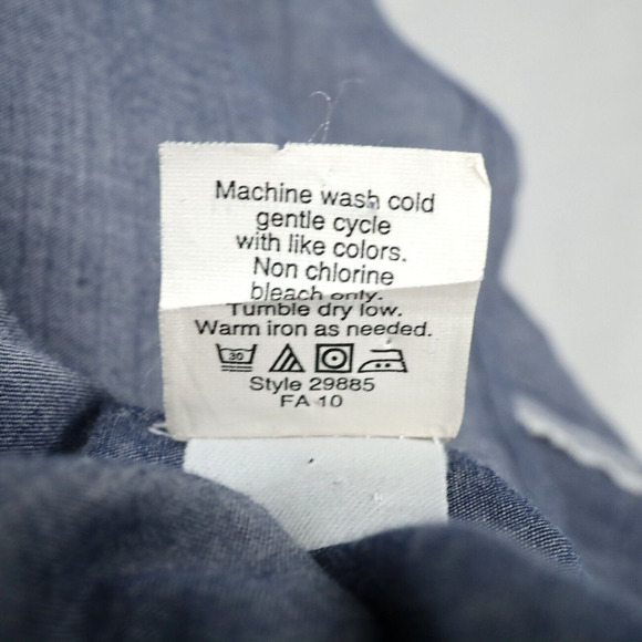 J Crew Top Womens XS Blue Cotton Lightweight Henley Blouse Pullover Pocket - Picture 14 of 14